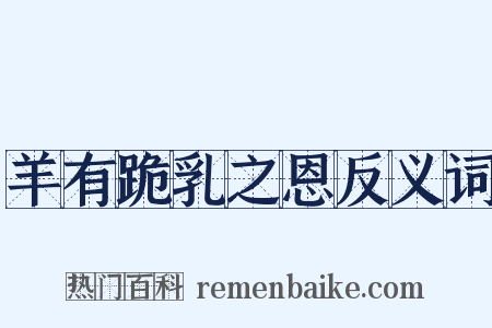 羊有跪乳之恩反义词是什么意思的图片